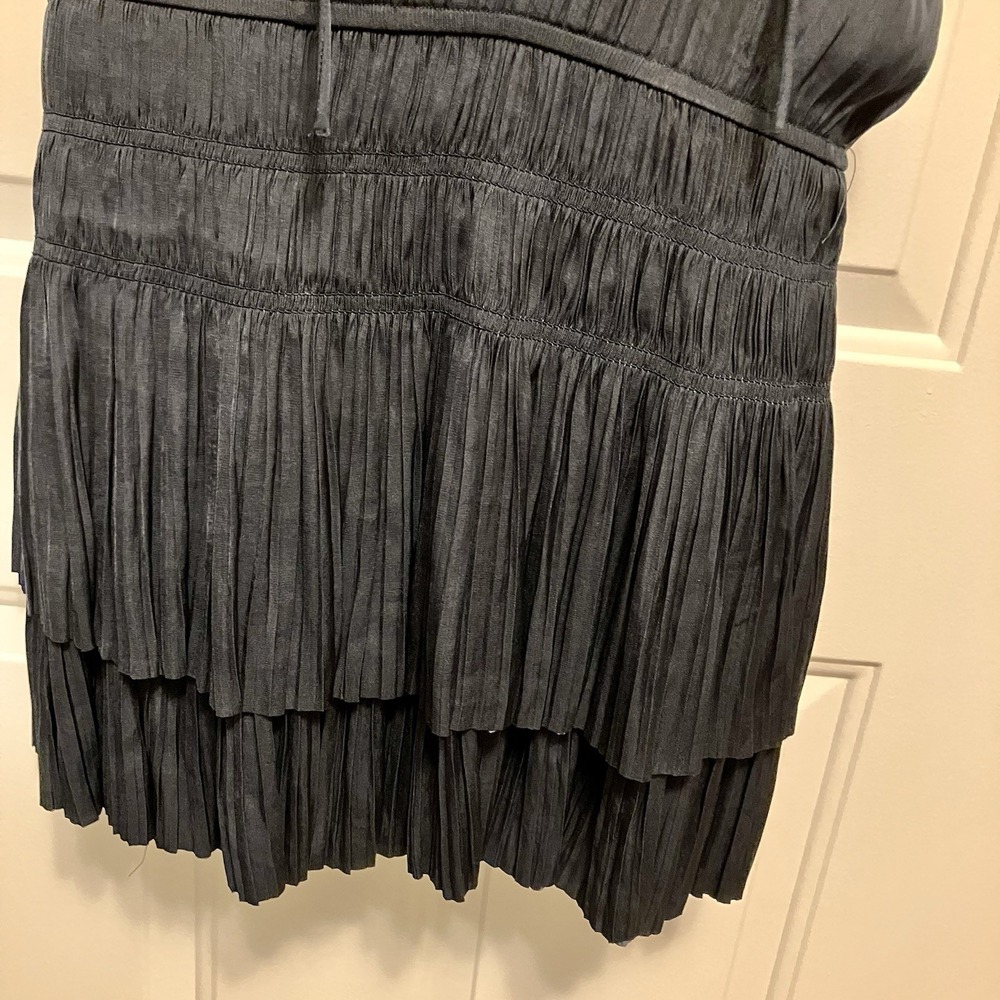 Current Air Dress Joey Womens Size XS Pleated Mini Tiered Ruffle Sleeveless Blue - Picture 3 of 9